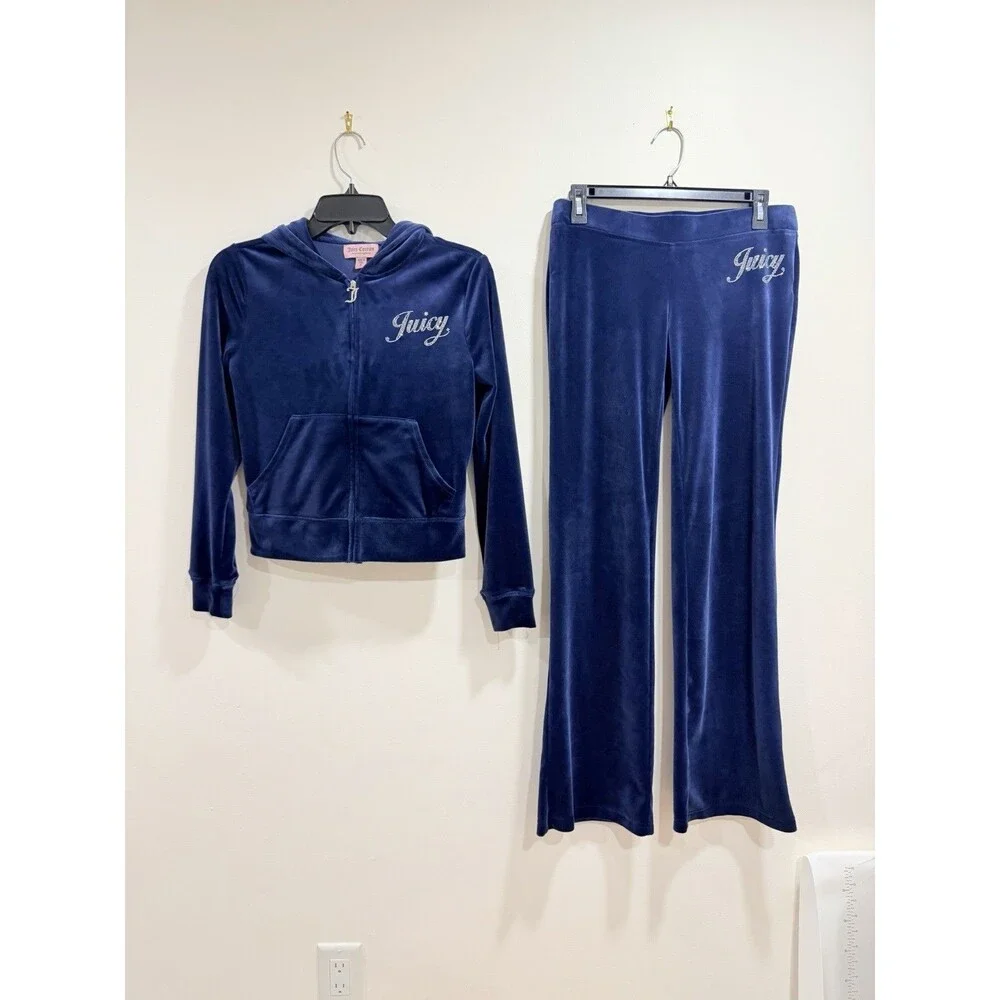 Juicy Couture Velour Tracksuit Regal Blue Rhinestone Y2K Size S NWOT